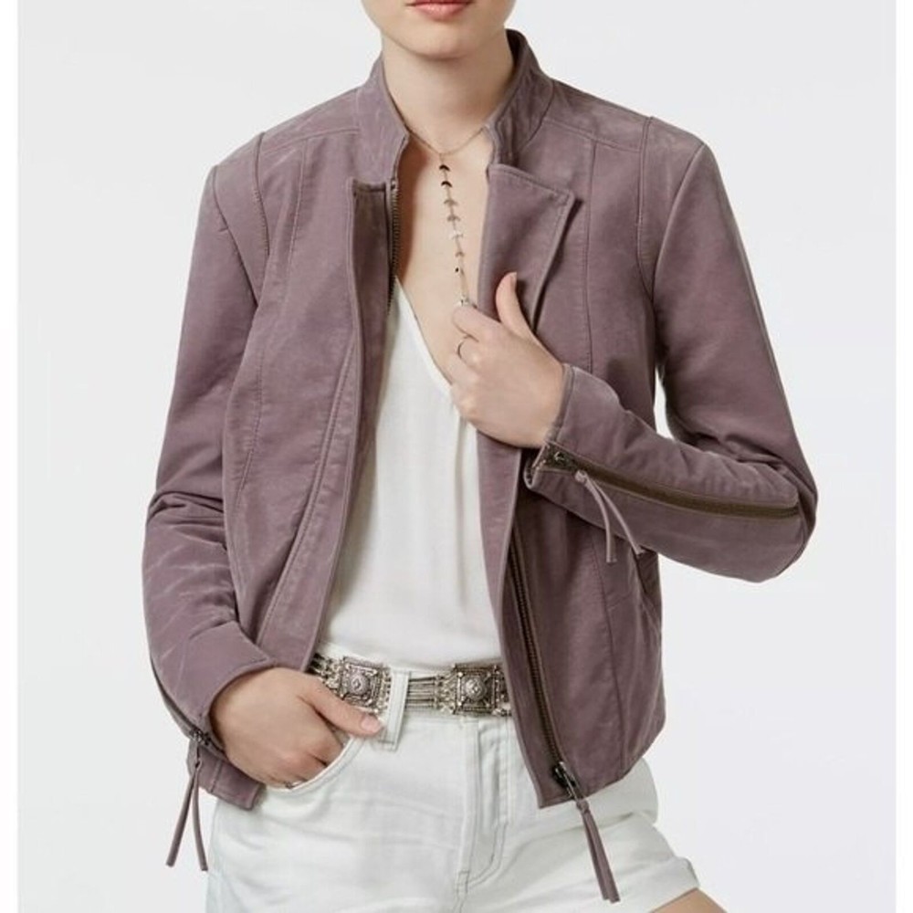 Free People Cool & Clean Vegan Leather Moto Coat size 4